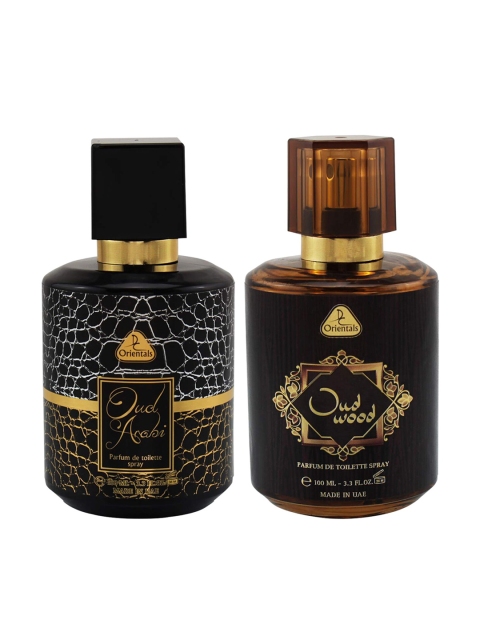 

Dorall Collection Men Orientals Oud Arabi + Oud Wood Parfum de Toilette Combo Set - 200 ml, Transparent