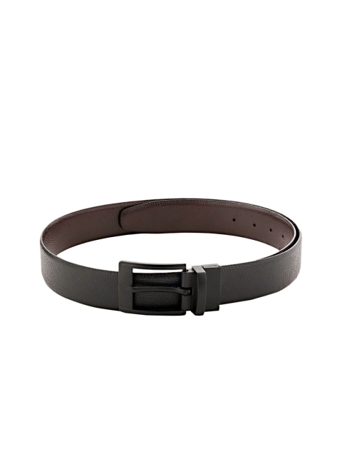 

WELBAWT Men Black & Brown Textured Reversible Leather Belt