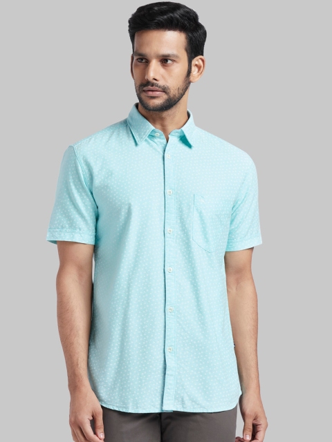 

Parx Men Green Slim Fit Printed Casual Shirt
