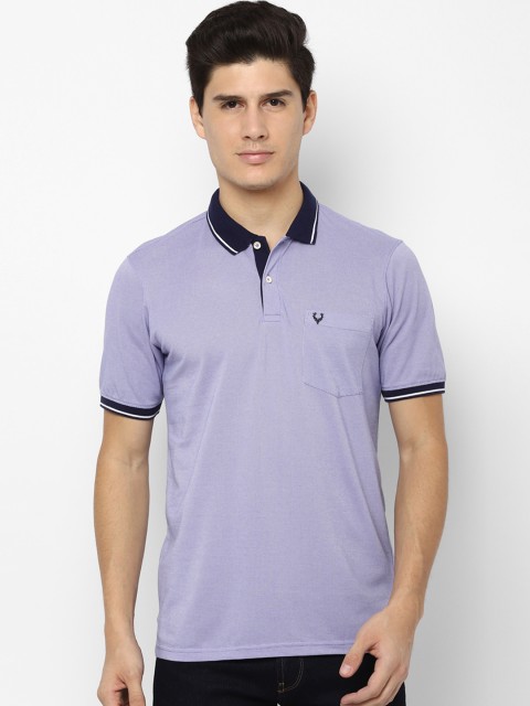 

Allen Solly Men Purple Solid Polo Collar T-shirt