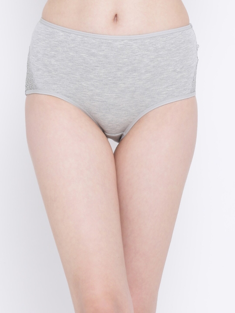 

Clovia Women Grey-Melange Solid High-Rise Hipster Briefs PN1057P013XL