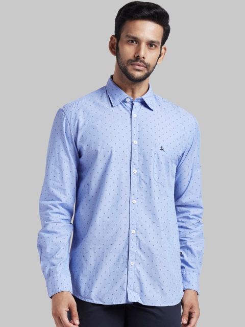 

Parx Men Blue Slim Fit Printed Casual Shirt