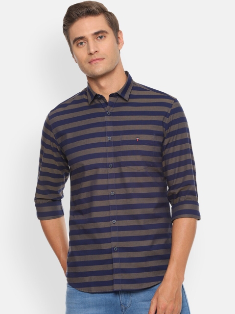 

Louis Philippe Sport Men Navy Blue Slim Fit Striped Casual Shirt