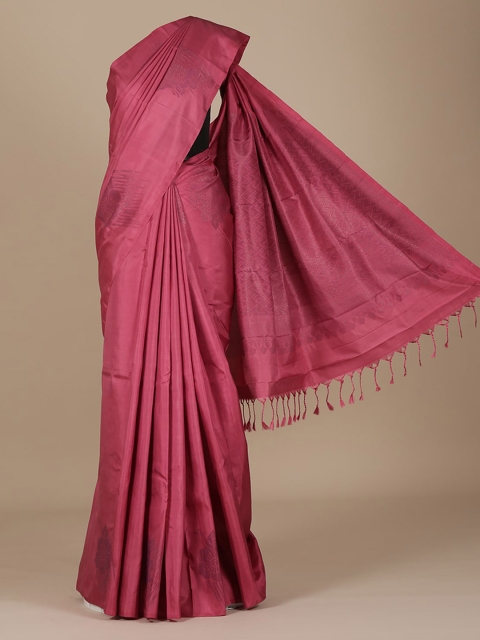 

Pothys Pink Solid Pure Silk Saree