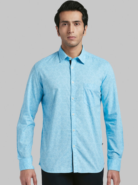 

Parx Men Blue Slim Fit Solid Casual Shirt