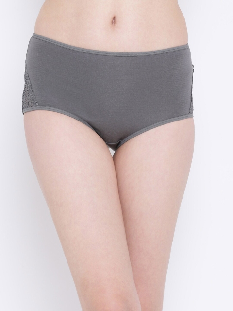 

Clovia Grey High Waist Hipster Lace Trimmed Briefs PN1057P053XL
