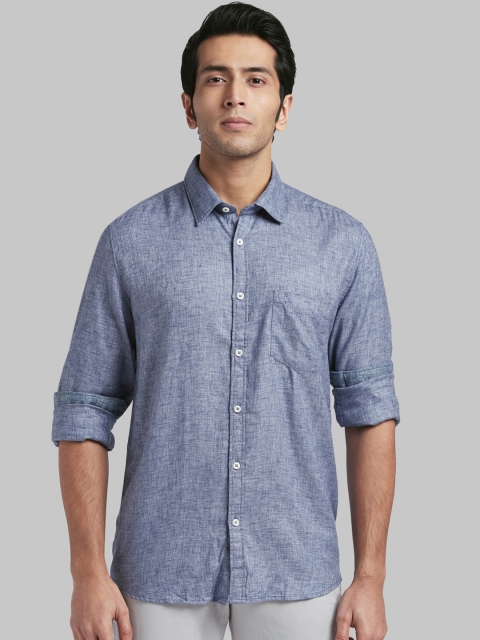 

Parx Men Blue Slim Fit Solid Casual Shirt