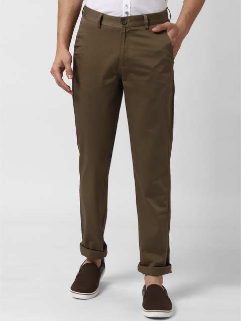 

Peter England Men Brown Slim Fit Solid Regular Trousers