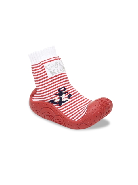

MINI KLUB Girls Red & White Shoe-Style Sandals