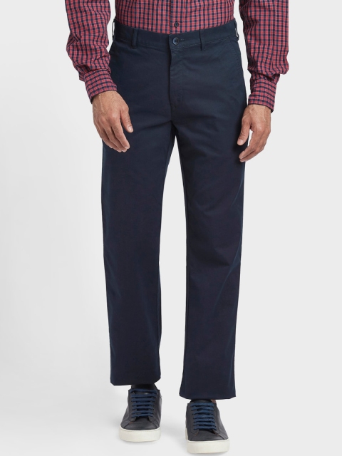 

ColorPlus Men Navy Blue Solid Regular Trousers