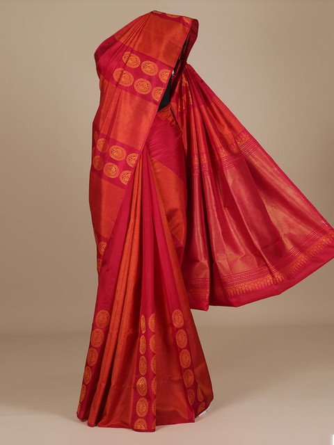 

Pothys Red Woven Design Pure Silk Saree