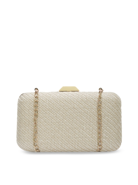 

Global Desi Beige Textured Box Clutch