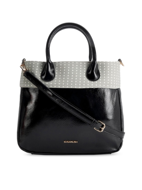 

Sugarush Black & Grey Colourblocked Handheld Bag