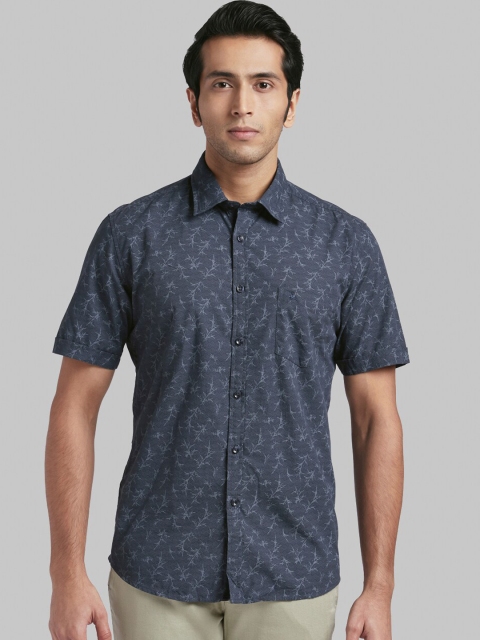 

Parx Men Navy Blue Slim Fit Printed Casual Shirt