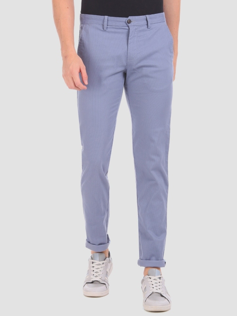 

Arrow Men Blue Solid Regular Trousers