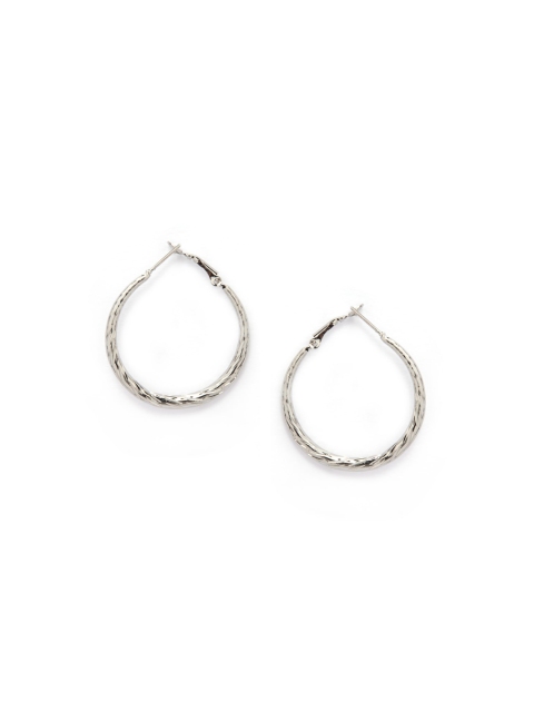 

TOKYO TALKIES X rubans FASHION ACCESSORIES Silver-Toned Circular Hoop Earrings