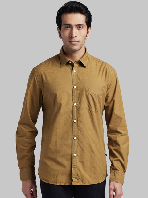 

Parx Men Brown Slim Fit Self Design Casual Shirt