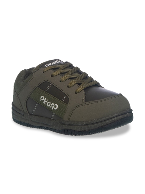 

Khadims Boys Olive Green Textured Sneakers
