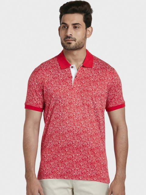 

ColorPlus Men Red Printed Polo Collar T-shirt