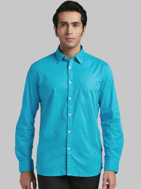 

Parx Men Blue Slim Fit Solid Casual Shirt
