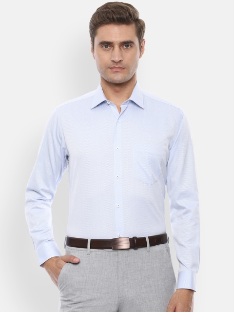 

Van Heusen Men Blue Regular Fit Self Design Formal Shirt
