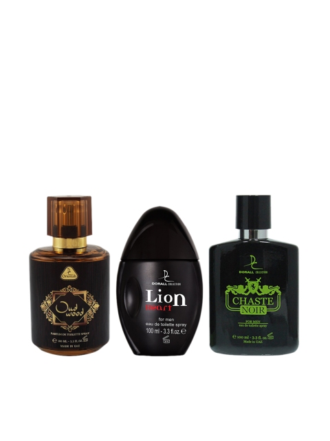 

Dorall Collection Set of 3 Parfum de Toilette & Chaste Noir & Lion HeartEDT, Transparent