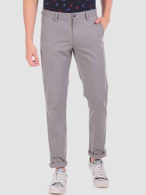 

Arrow Men Grey Regular Fit Solid Regular Trousers