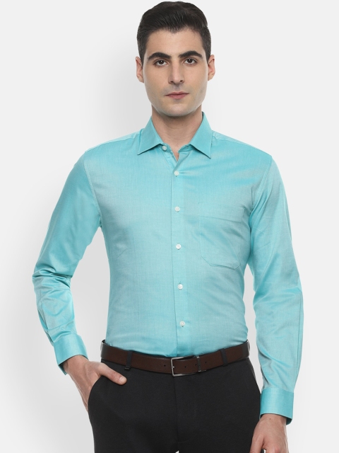 

Louis Philippe Men Green Slim Fit Self Design Formal Shirt