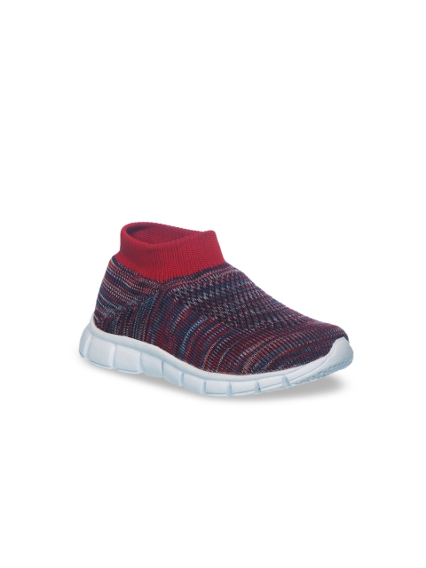

Khadims Unisex Kids Red & Navy Blue Slip-On Sneakers