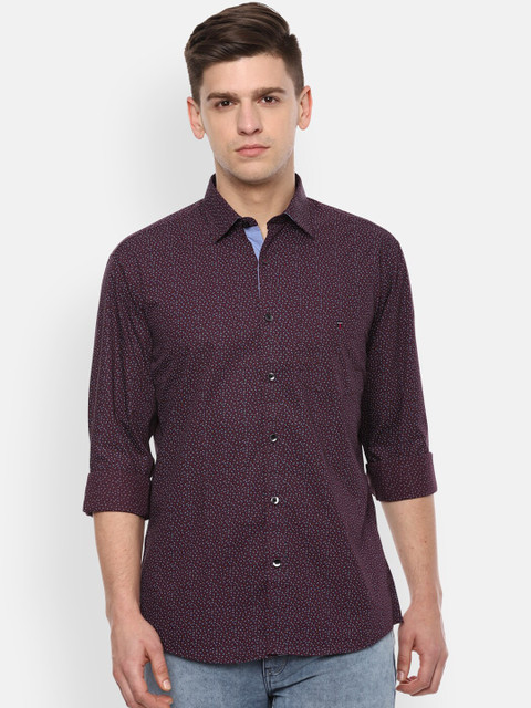 

Louis Philippe Sport Men Maroon & Blue Slim Fit Printed Casual Shirt