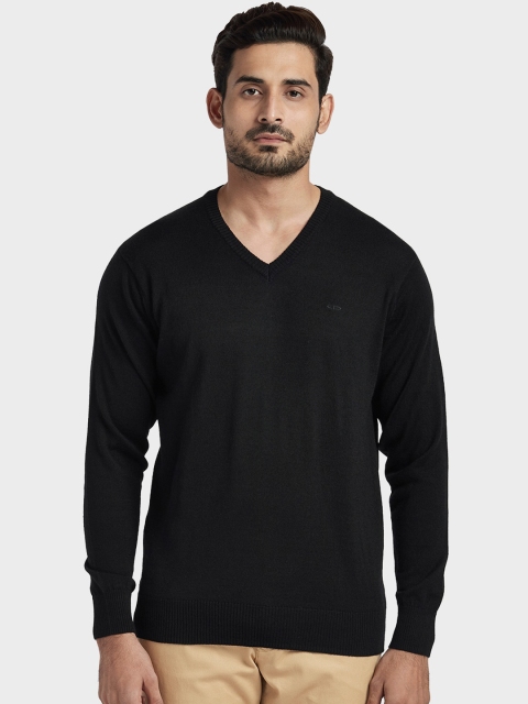 

ColorPlus Men Black Solid Tailored Fit Pullover Sweater