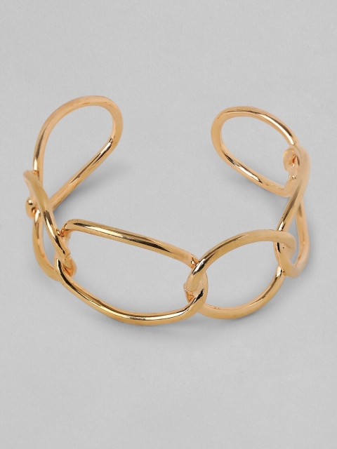 TOKYO TALKIES X rubans FASHION ACCESSORIES Women Gold-Toned Solid Cuff Openable Bracelet