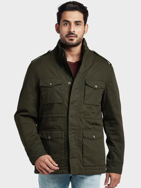 

ColorPlus Men Olive Green Solid Padded Jacket