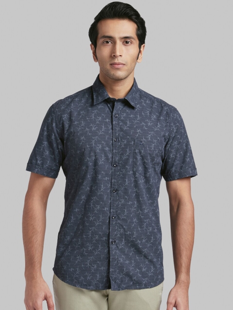 

Parx Men Blue Slim Fit Printed Casual Shirt