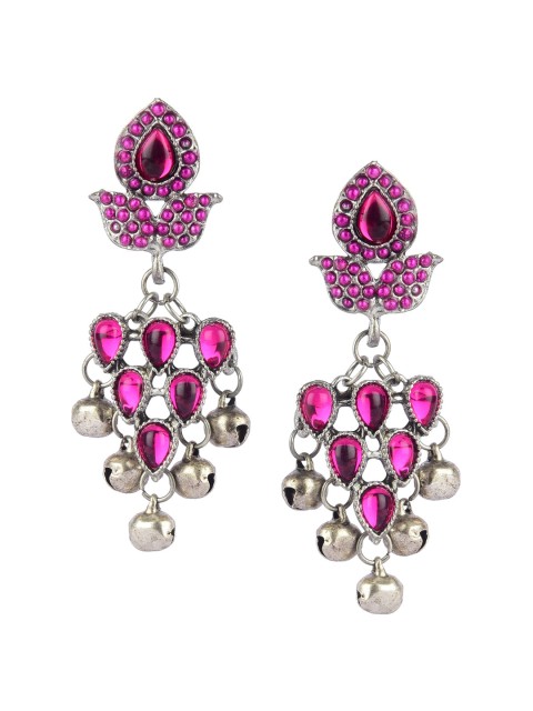 

DESI COLOUR Pink Floral Drop Earrings