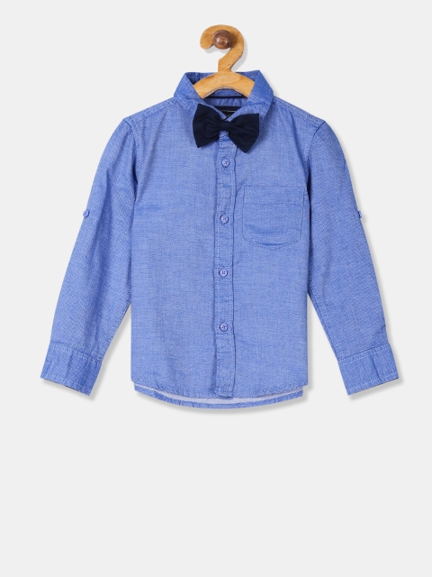 

Cherokee Boys Blue Regular Fit Solid Casual Shirt
