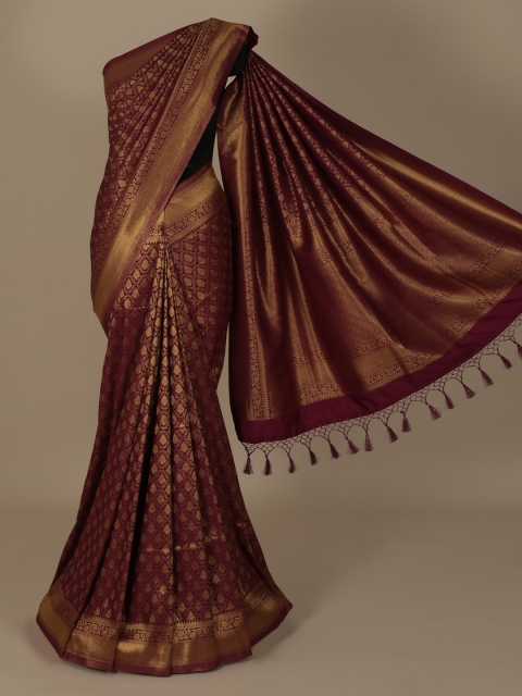 

Pothys Burgundy Woven Design Art Silk Saree