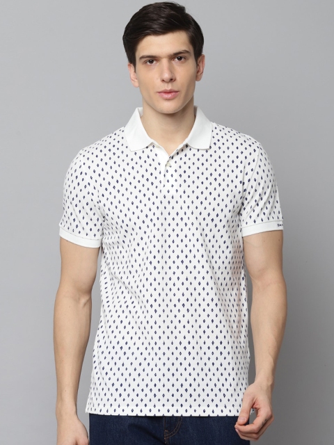 

GANT Men White Printed Polo Collar T-shirt