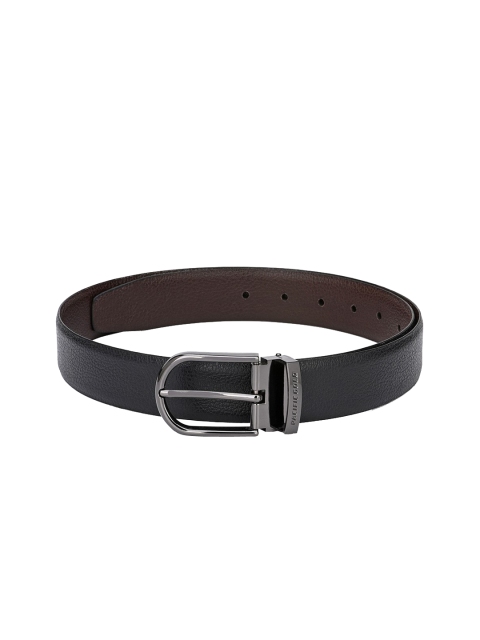 

Pacific Gold Men Black & Coffee Brown Textured Genuine Leather Reversible Belt