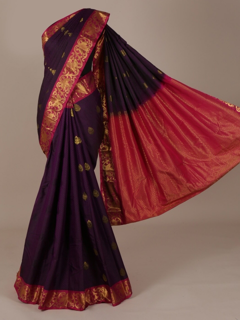 

Pothys Purple & Red Pure Silk Woven Design Saree