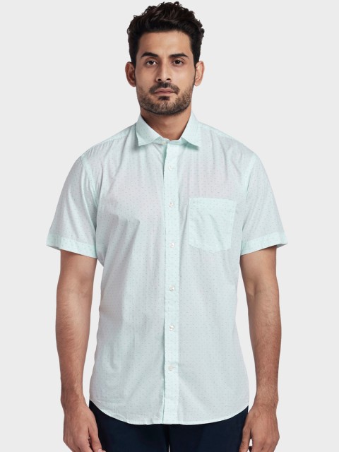 

ColorPlus Men Blue Tailored Fit Printed Casual Shirt