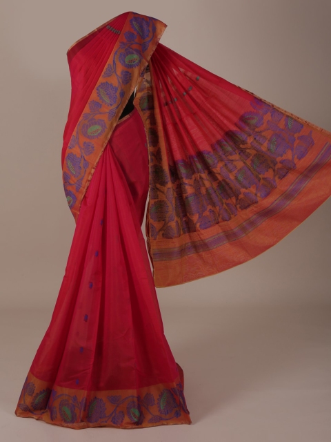 Pothys Pink Printed Silk Cotton Saree