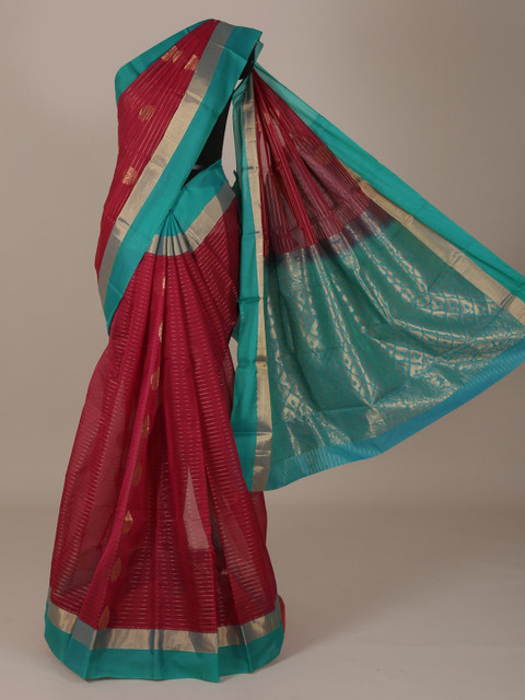 

Pothys Maroon Woven Design Silk Cotton Saree