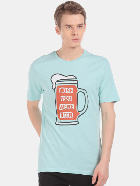 

Colt Men Blue Printed Round Neck T-shirt