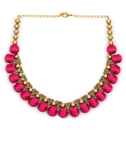 

AKSHARA Women Pink Handcrafted Choker Necklace
