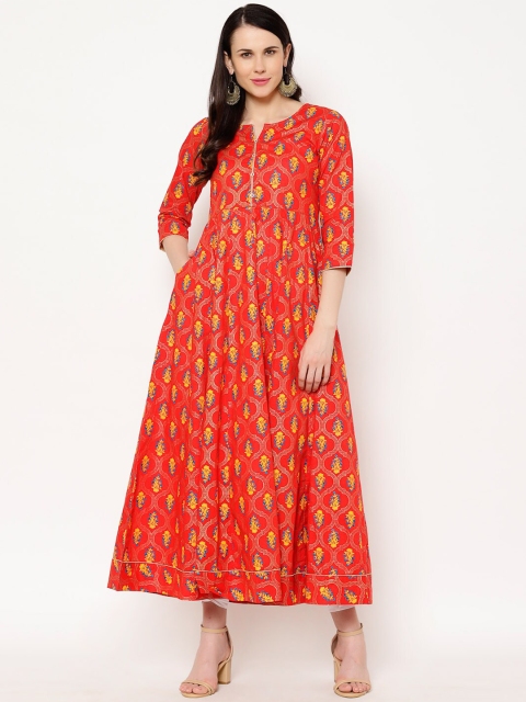 

Ramas Women Red Printed Fit and Flare Anarkali Dress