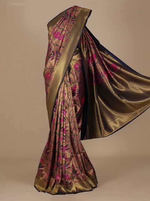 

Pothys Pink Printed Jute Silk Printed Saree