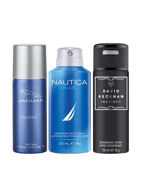 

JAGUAR Set Of 3 David Beckham Instinct With Classic & Nautica Blue Deodorants 450ml