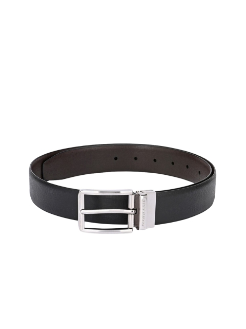 

Pacific Gold Men Black & Coffee Brown Textured Genuine Leather Reversible Belt