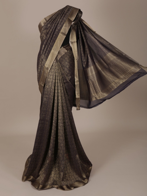 

Pothys Navy Blue Woven Design Pure Chiffon Saree